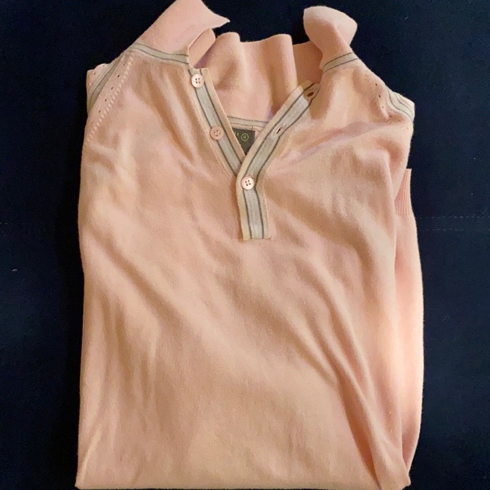 Men pink short sleeve sweater